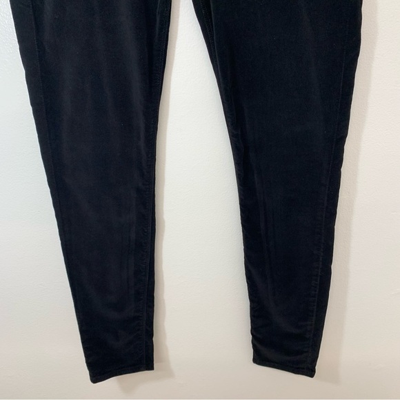 Hudson Pants Woman Sz 30 Black Velvet Skinny Low Rise Pockets Tapered Stretch - Picture 3 of 13